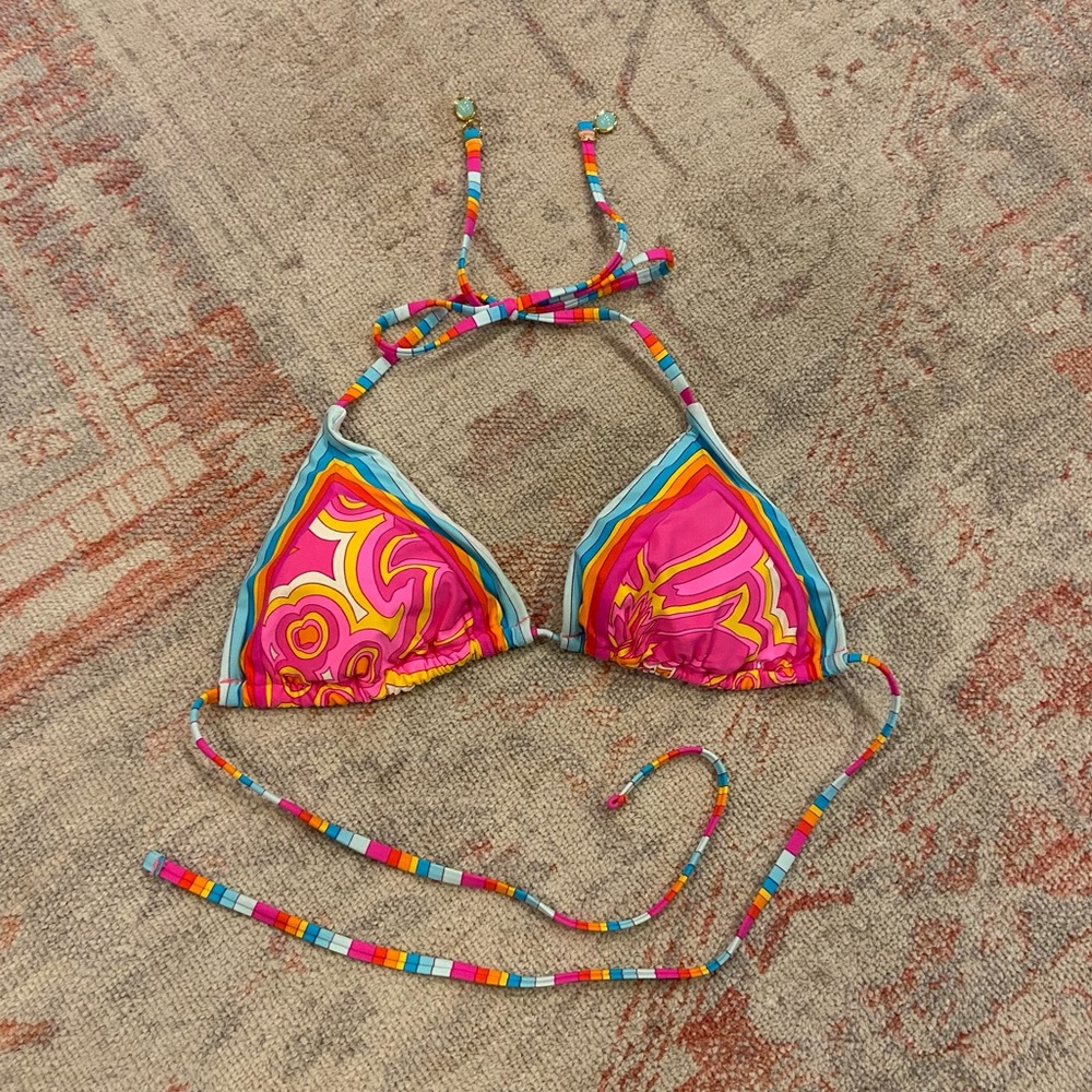 Trina Turk Women's Morning Sunrise Triangle Bikini Top, Size 4